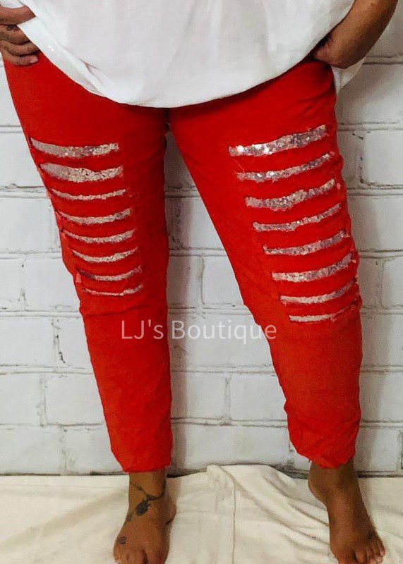 magic trouser Best Fits: 22-26 sparkle and stripe "No Returns On Sale Items"