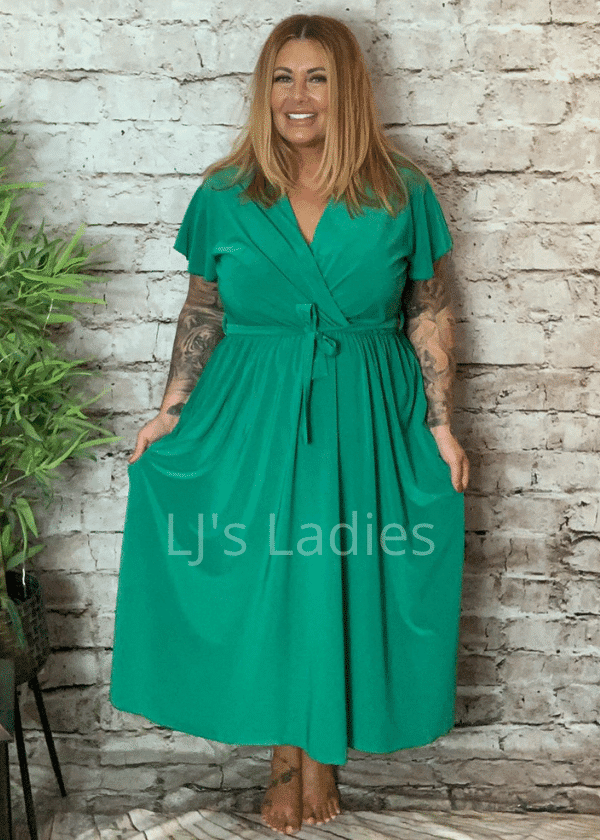 Georgina Plus Size Wrap Dress Best Fits 14-26 LJ's Ladies Boutique