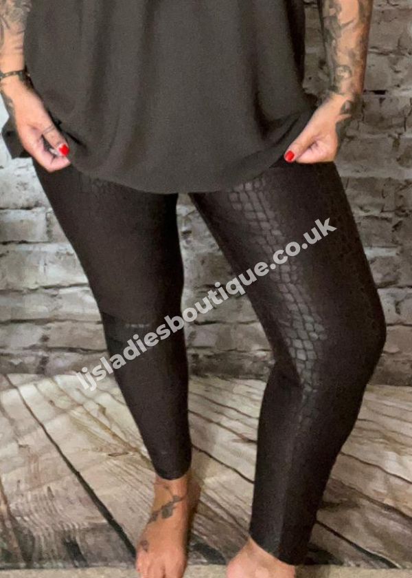 Plus size Croc PU Style Leggings Chocolate Brown NO RETURNS ON