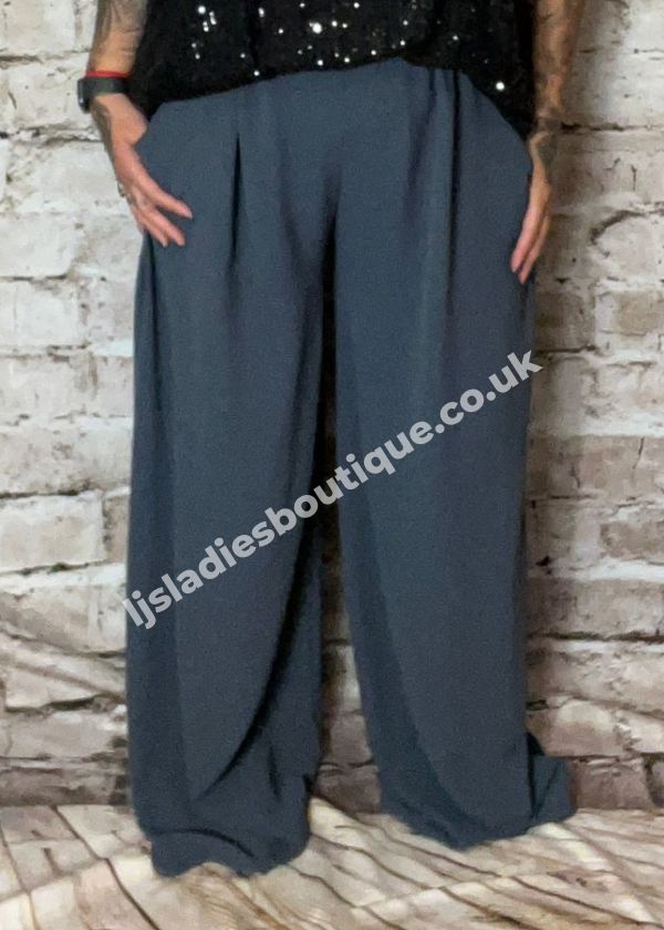 ‘Winter Sunset Nights’ Wide Leg Trousers – longer length best fits 14-24 “NO RETURNS ON SALE ITEMS”