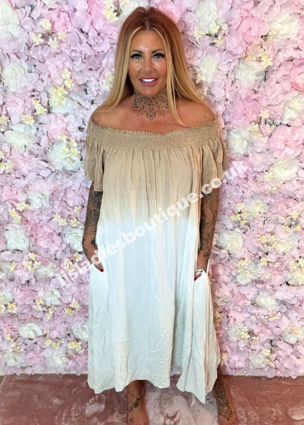 Oasis Ombre Bardot Dress best fits 14 24 LJ s Ladies Boutique