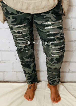 Camo Bling Magic Trousers Best Fits: 18-24 "No returns on sale items"