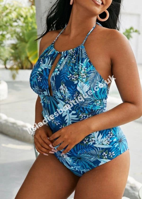 Blue Lagoon Padded Halterneck Swimsuit - LJ's Ladies Boutique