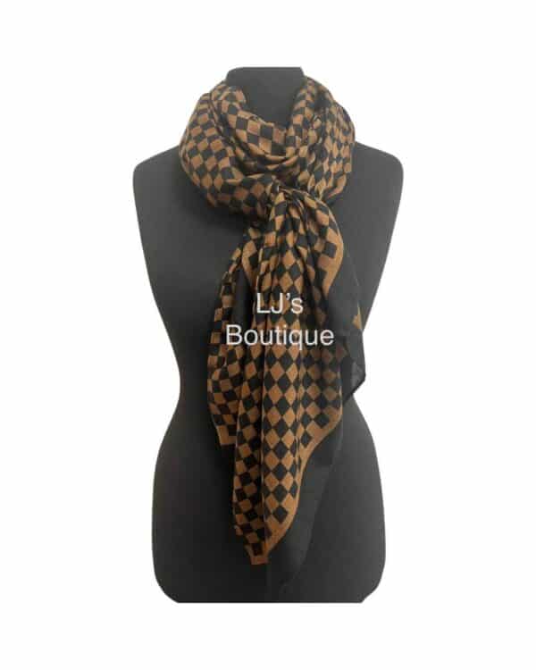 brown checkered scarf