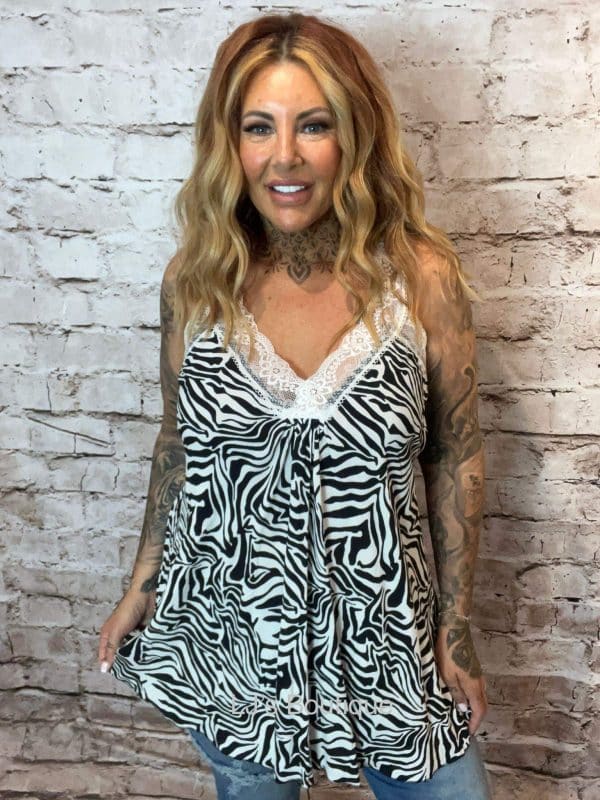 Zita Zebra Animal Print Vest best fits 14-24 No returns on sale items