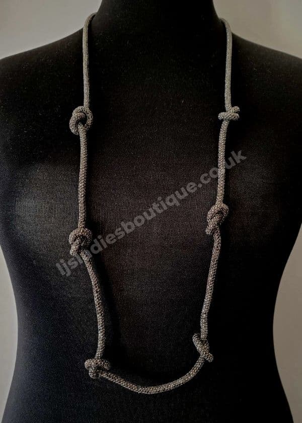 Elegant Gunmetal Grey Tone Knot Necklace (A)