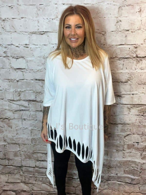 Distressed Side Drop Tunic Dress Best Fits 14-22 - "No Returns On Sale Items"