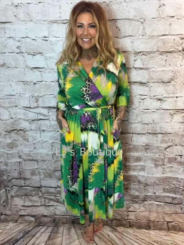 Animal splash wrap dress Best Fits 14-26 - Image 3