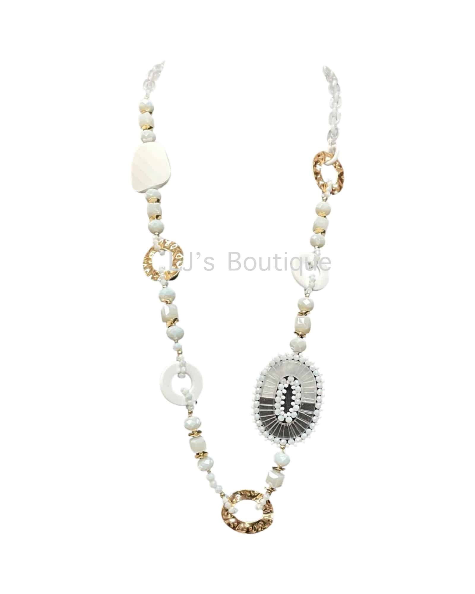 834 white and gold Necklace