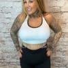 White Medium Control Sports Bra (3 sizes available)   "No Returns On Sale Items" - Image 2