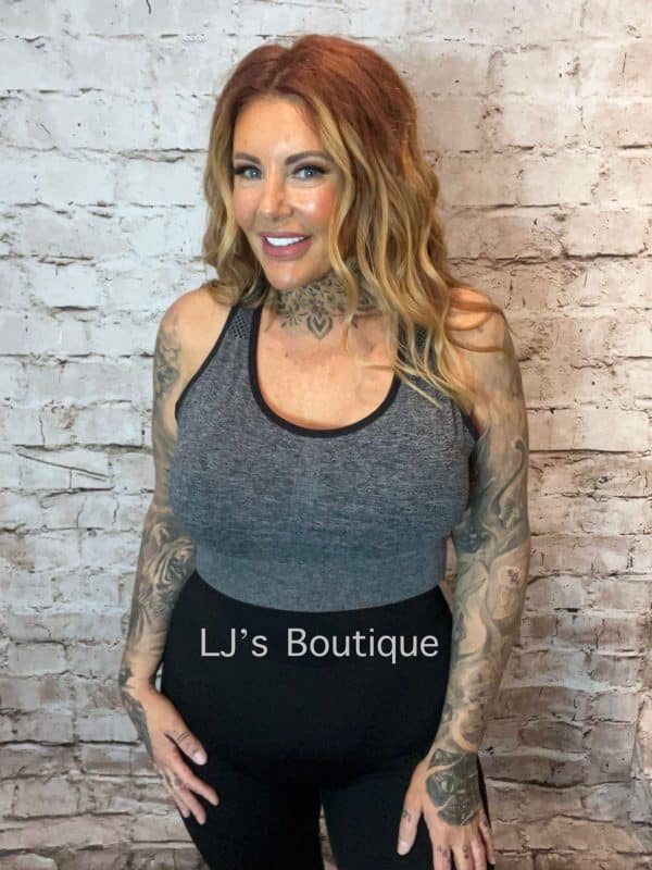 Grey Medium Control Sports Bra (3 sizes available) "No Returns On Sale Items"