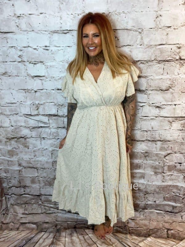 Priscilla Broderie Dress 14-22 - "No Returns On Sale Items"