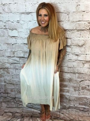 Oasis Ombre Bardot Dress 14-24 - "No Returns On Sale Items"