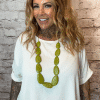 226 Collana Green Pebble Necklace