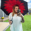 318 Red flower upside down brolly - Image 3