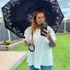 321Blue flowers print upside down brolly *Restocked* - Image 4