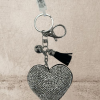 Silver hearts keyring