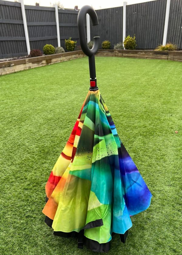 389 Rainbow rose Upside down brolly - Image 2