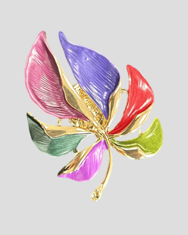 Multi coloured leaf Magnetic Brooch