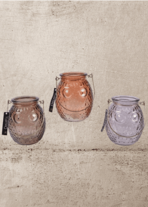 Owl Glass Lantern (No Returns On Sale Items)