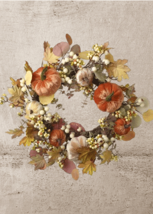 Pumpkin & Berry Autumn Wreath 50cm no returns on sale items