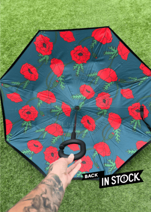 310 Poppy's print upside down brolly