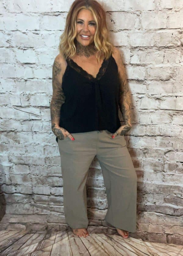 Wide leg Plain Magic Trousers Best fits 14-22 "No Returns On Sale Items"