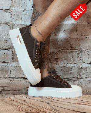 544 BROWN Inspired print chunky trainers No returns on sale items