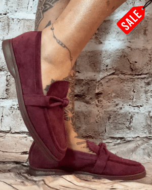 Red wine moccasin slip-on loafers No returns on sale items