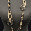 023 Black Flower And Bead Necklace - Image 2