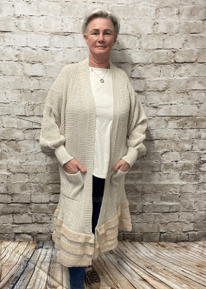 Brooklyn Frilled Long Cardigan Best Fits 14-22 'No Returns On Sale Items'
