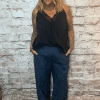 Blue wide leg Hunter denim jeans best fits 20-26