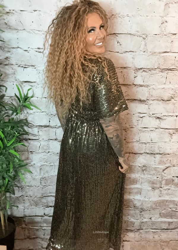 Blitzen Short Sleeved Sparkle dress best fits 12-20 - Image 5