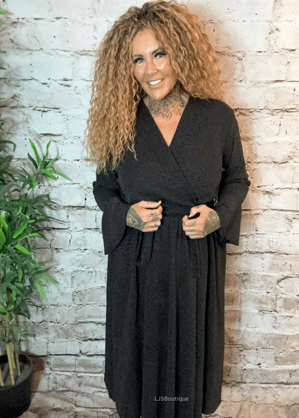 Gabriella Glitter Wrap Dress best fits 14-26 - Image 6