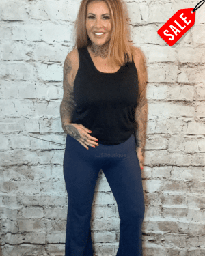 768A Energy control Flare leggings Navy blue No returns on sale items