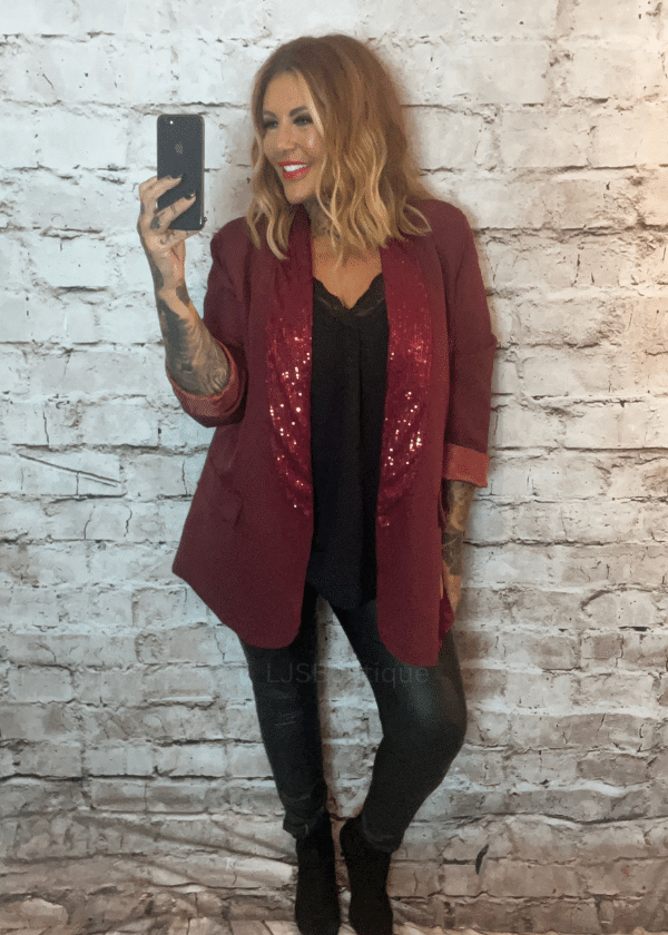 Angel Sequin Blazer best fits 16 22