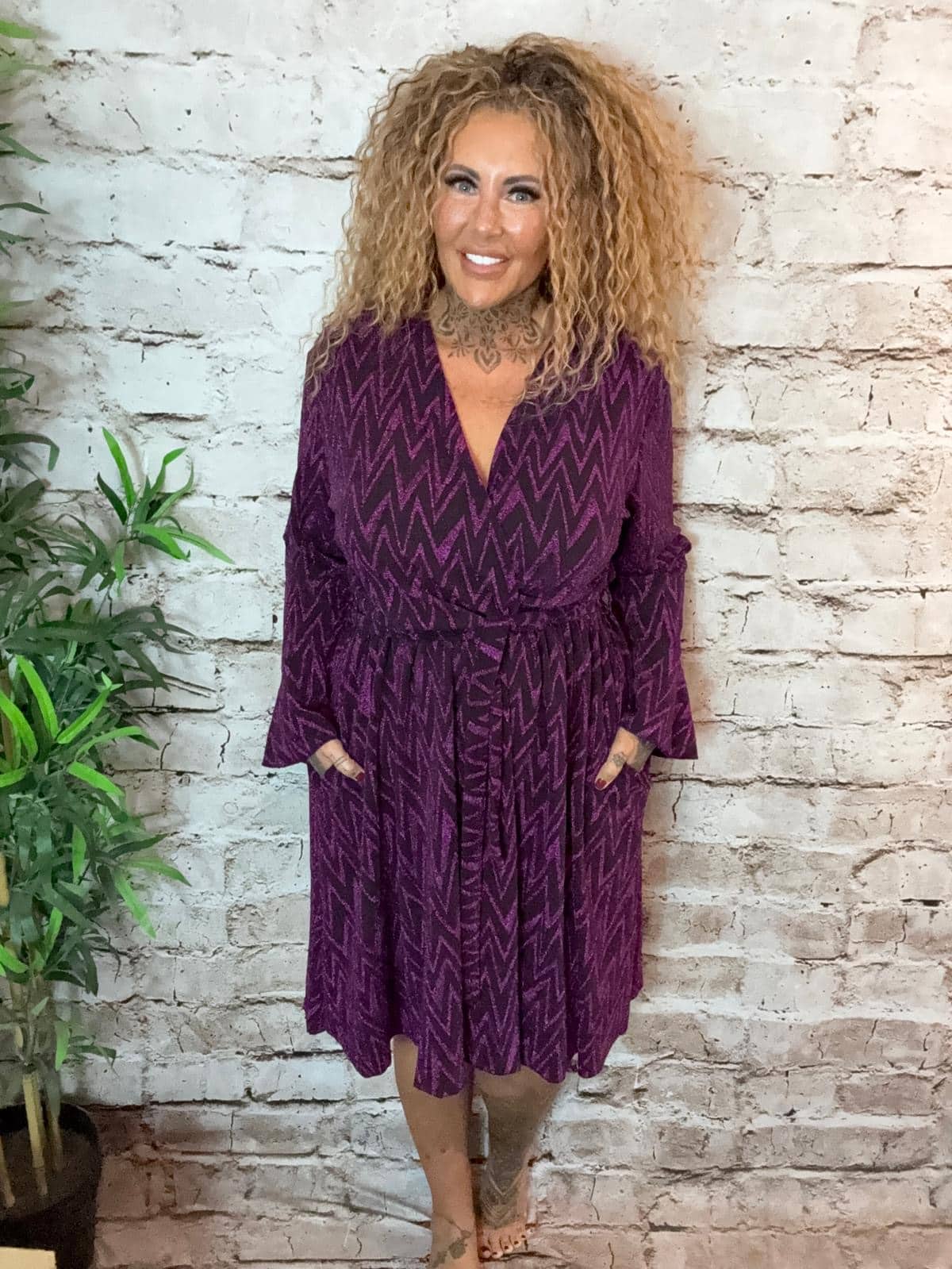 Glitter bomb wrap dress best fits 16-24 - Image 4