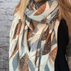 368 Leaf print scarf   *RESTOCKED*