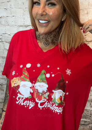 Merry Christmas Gonk V-neck T-shirt best fits 16-24