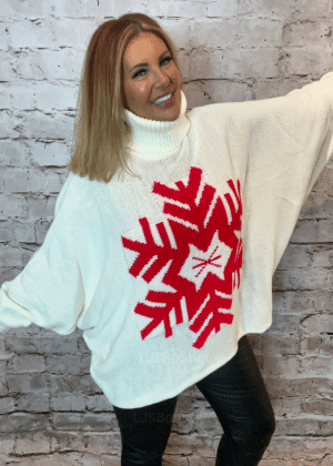 Snow is Falling chunky knit jumper best fits 16-24