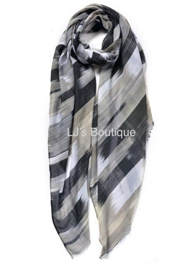 LIGHT WEIGHT Stripes Print Scarf