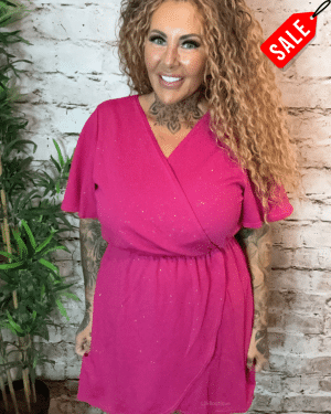 Fuchsia stardust wrap tunic- dress