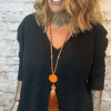 2224-Rust Tassel Necklace