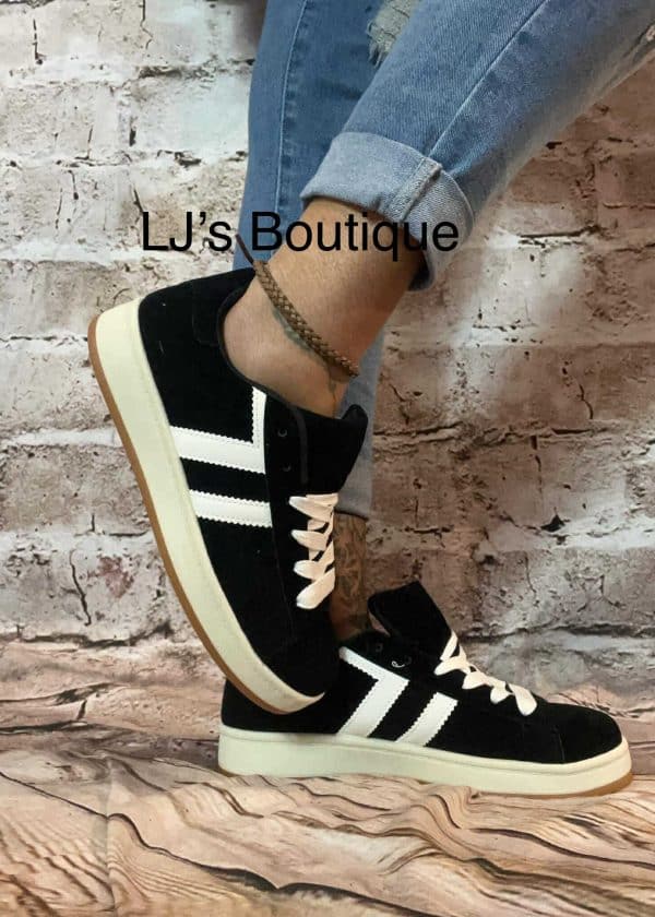 Retro-Inspired Black trainers  *Restock* No Returns on sale items