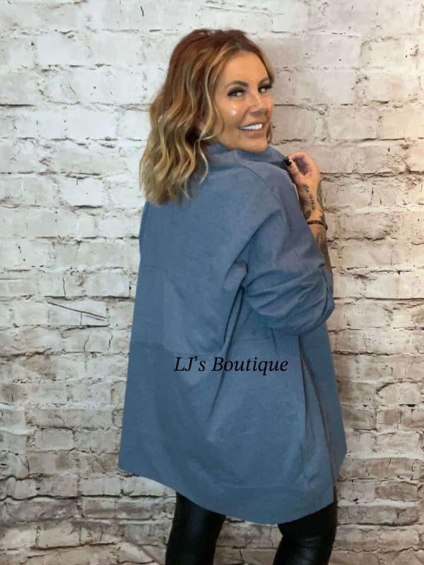 Denim Boxed Cowl neck Tunic Top Best fits 16-24 No Returns on sale items - Image 3