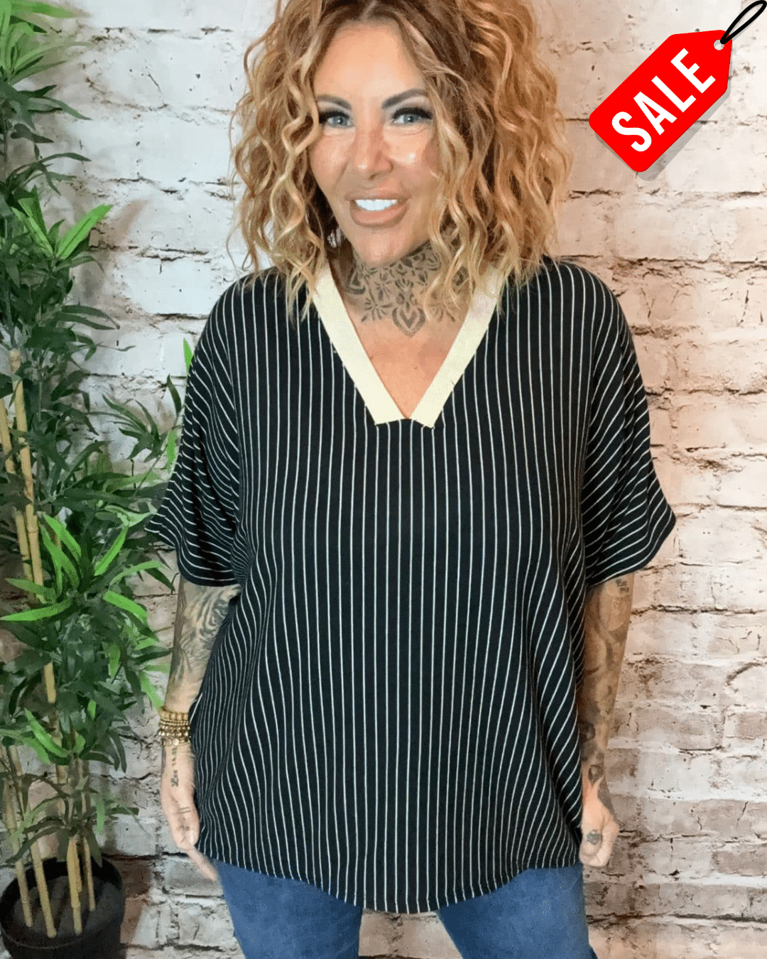 The Sloane Stripe Top Best Fits 16-22 "No Returns On Sale Items"
