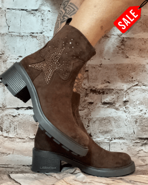 694 Chocolate Suede boots No returns on sale items