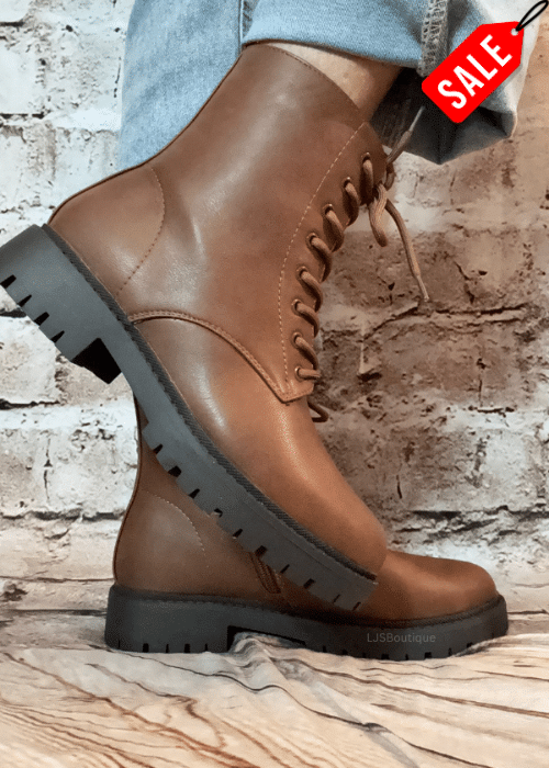 626 Large sized Tan boots 8-11 "No Returns On Sale Items"