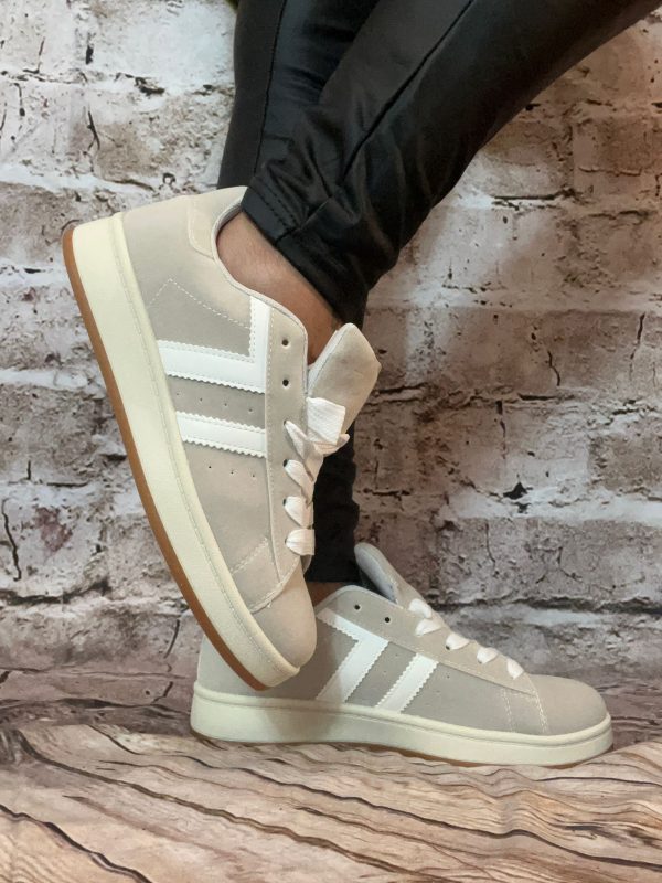 Retro-inspired light Grey Trainers No Returns on sale items