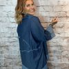 Denim Frayed Cowl Neck Tunic Best Fits 16-24 * Restocked * - Image 2
